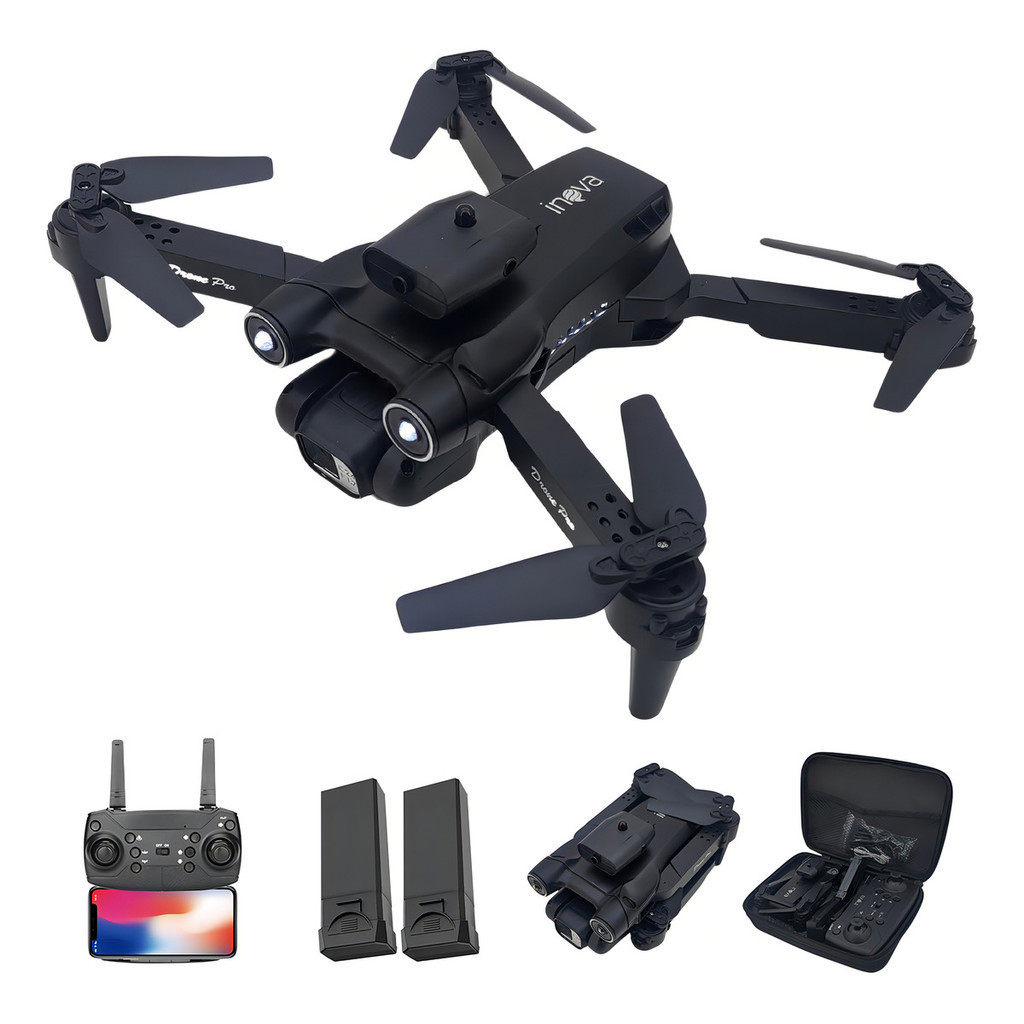 Drone Aircraft Dual Câmera 4k Full Hd Gps Sensor Obstáculos Cor Preto Inova WRJ-12618