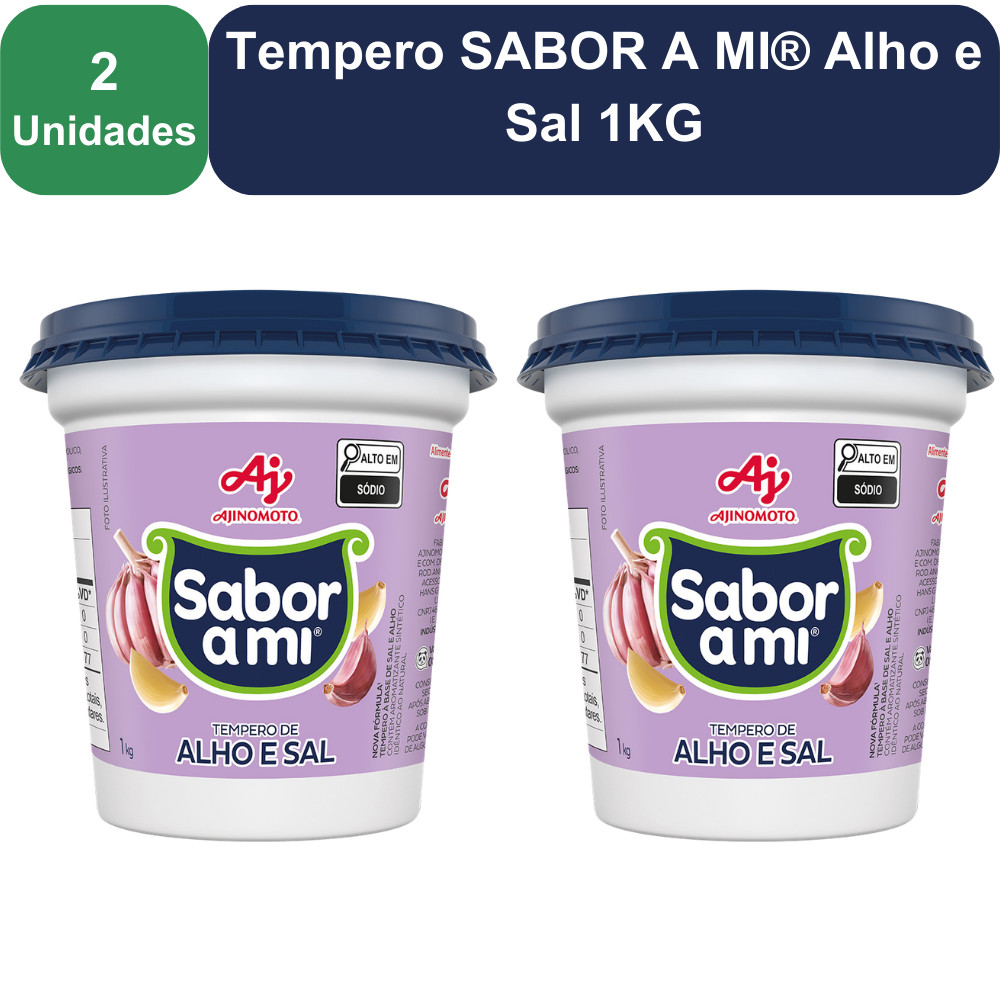 Kit 2 Unidades Tempero SABOR A MI® Alho e Sal 1KG