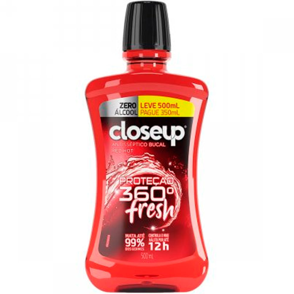 Antisséptico Bucal Close Up Red Hot Sem Álcool 500ml em Oferta na Shopee