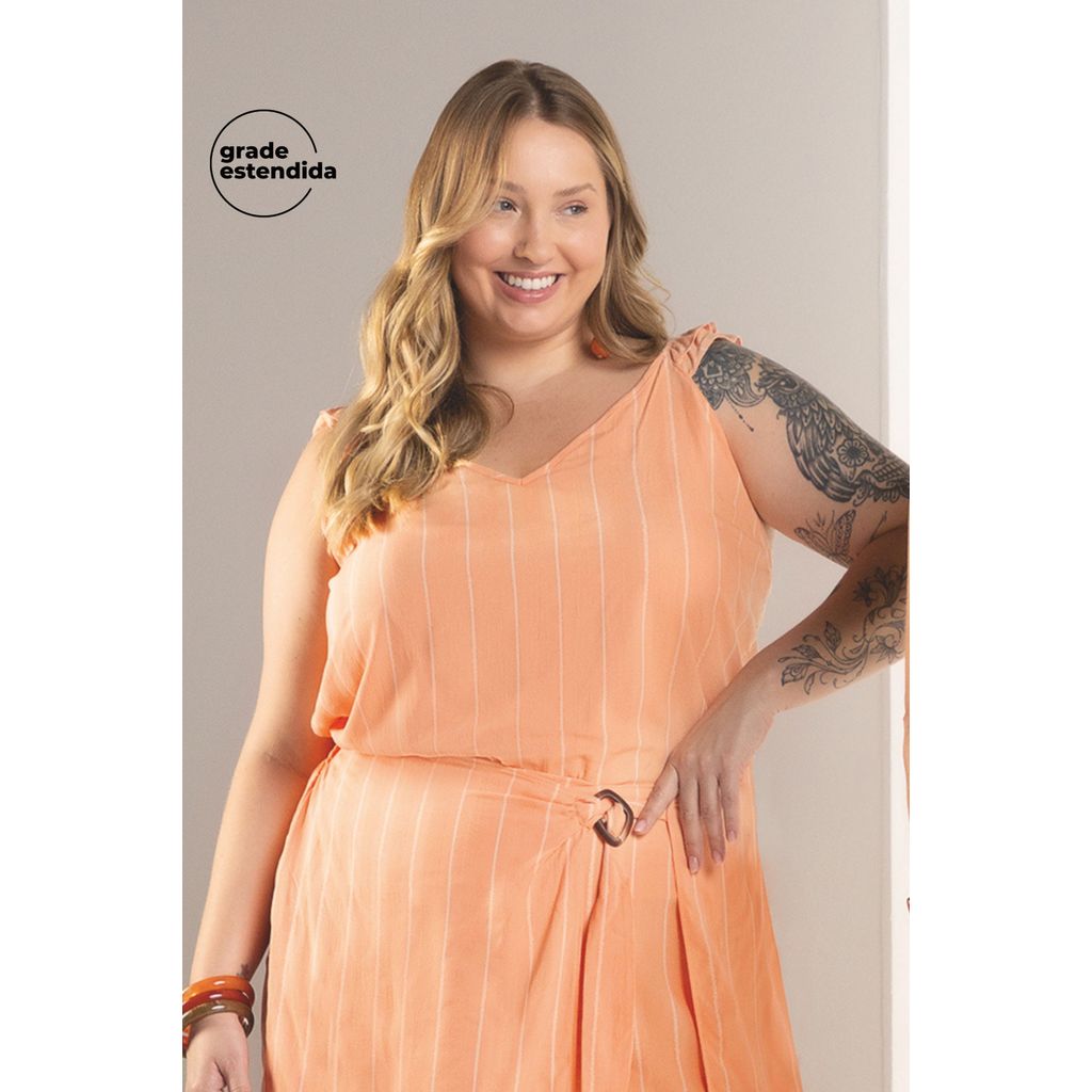 Regata Feminina Com Decote Marialícia Laranja em Oferta na Shopee