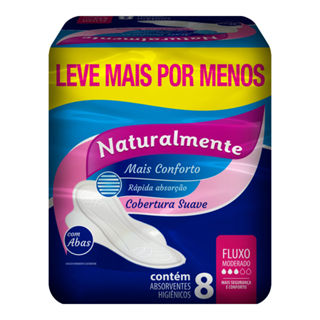 Absorvente Naturalmente Mais Conforto Suave com Abas 8 Unidades Leve Mais Por Menos em Oferta na Shopee