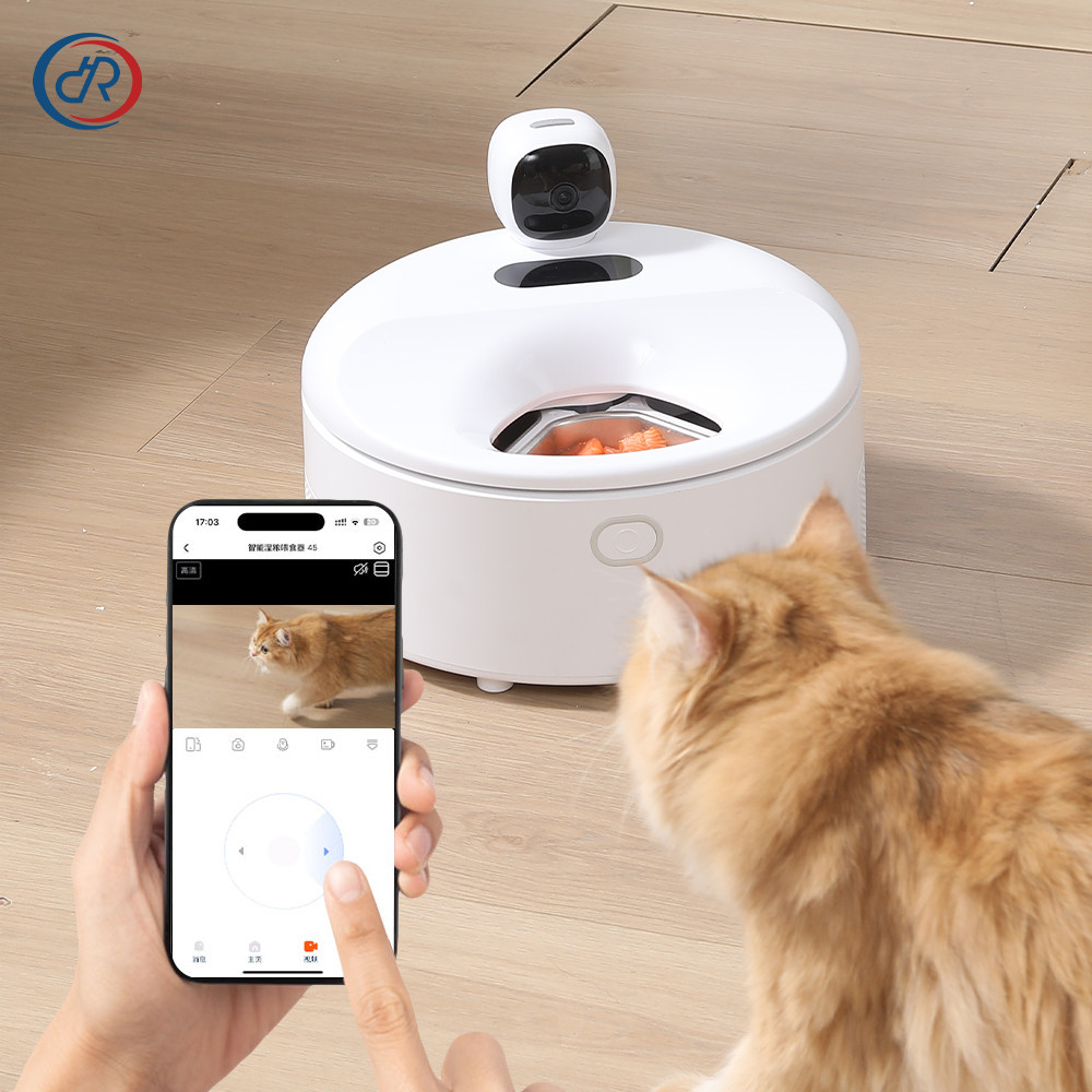 Original OKKPETS Factory Recém-Desenvolvido Alimentador Automático Inteligente Para Animais De Estimação Com Câmera Tige