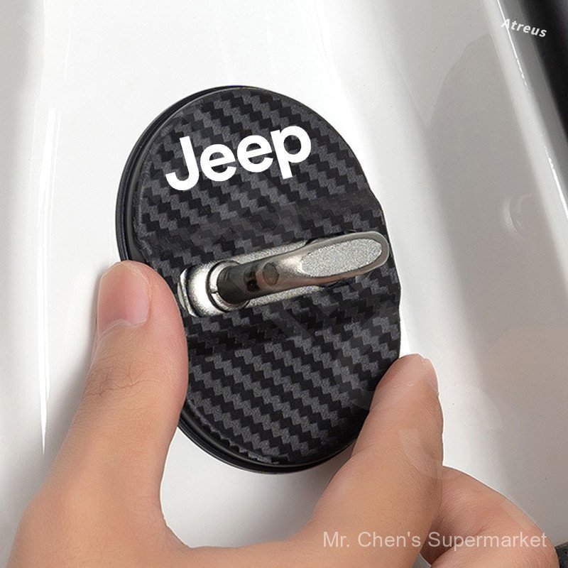 Conjunto de 4 peças de capas de proteção para fechaduras de porta de Jeep, adequado para Renegade, Compass, Willys, Wran