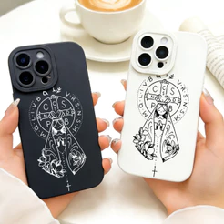 Capa Para iPhone 13 17 Air Pro Max 16 15 14 12 11 XS XR 7 8 Plus Silicone Macia Deusa Cruz ZYCase