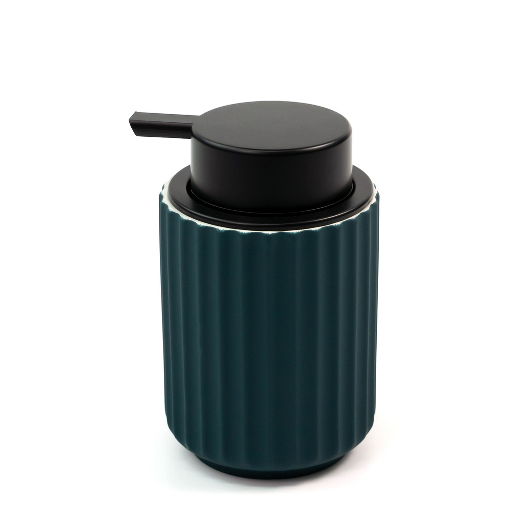 Porta Sabonete Líquido Resina Canelada Verde Laguna - Oikos em Oferta na Shopee