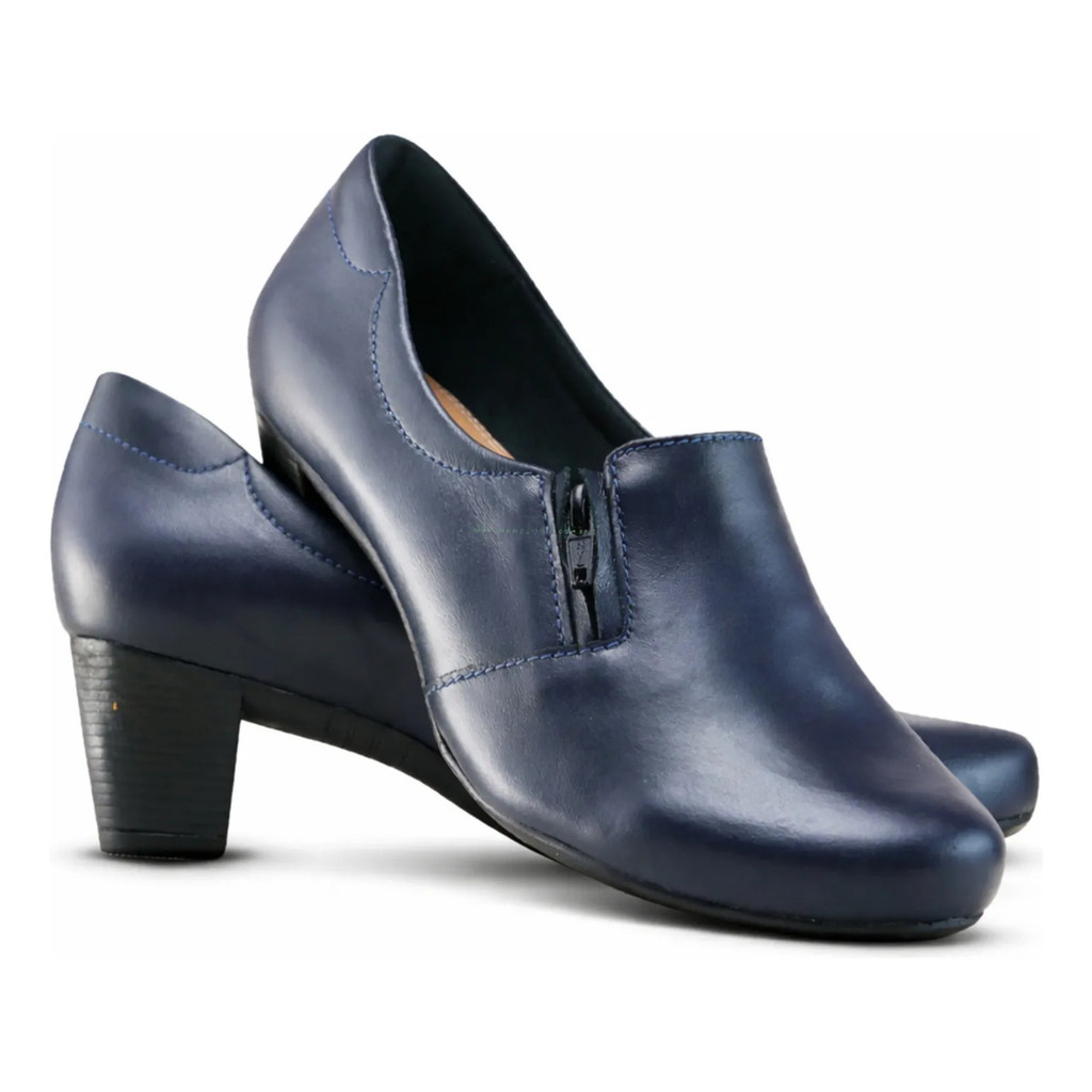 Scarpin Neftali Salto Alto Ziper Couro Premium Lindo Macio Leve Charmoso Versatil Atual Pratico Luxo