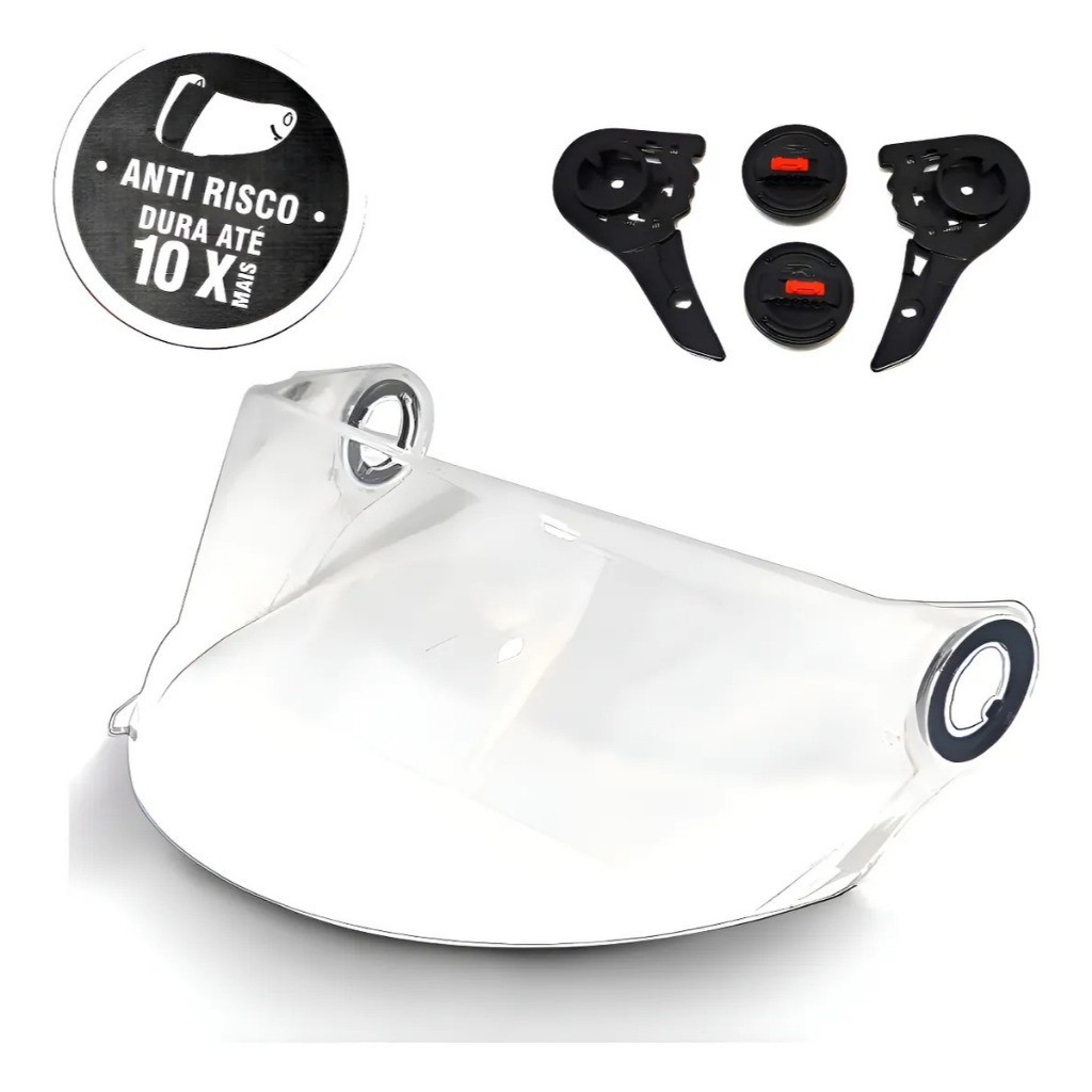 Viseira Ls2 FF358 Cristal Transparente FW3 GT Helt Strada TEX Anti Risco com Kit Reparo Completo