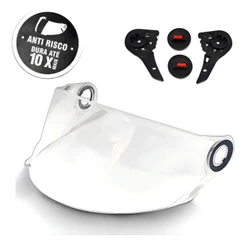 Viseira Ls2 FF358 Cristal Transparente FW3 GT Helt Strada TEX Anti Risco com Kit Reparo Completo