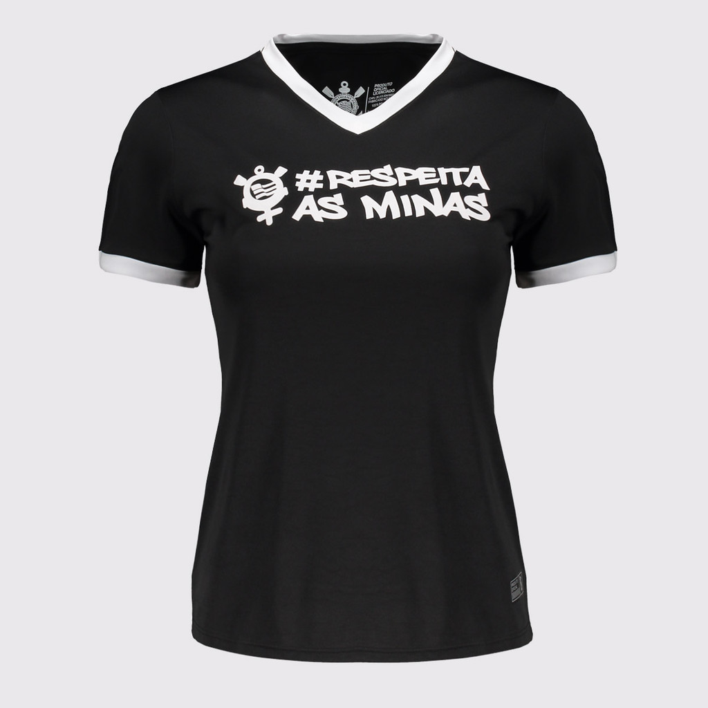 Camisa Corinthians Respeita as Minas Feminina Preta