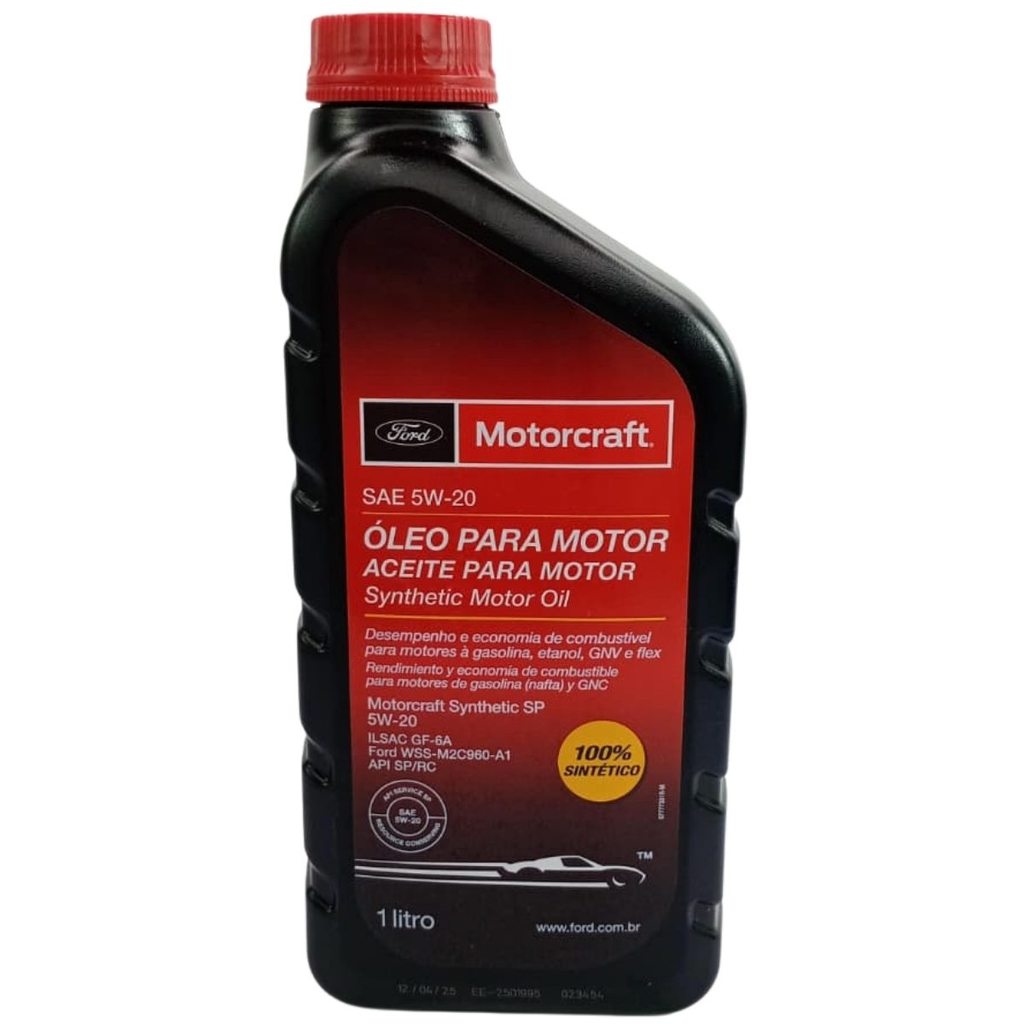 Oleo Motor Ford Motorcraft 5W20 1L - Sintetico Api Sp / Ilsac Gf6A Gas / Flex - Ford