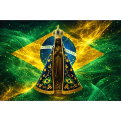 adesivo Bandeira Nossa Senhora Aparecida40 cm para carro caminhão