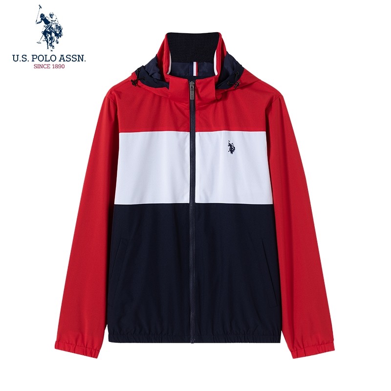 Uspoloassn American Poloassn Association Spring Jaqueta masculina com capuz Colorblock Jaqueta juvenil