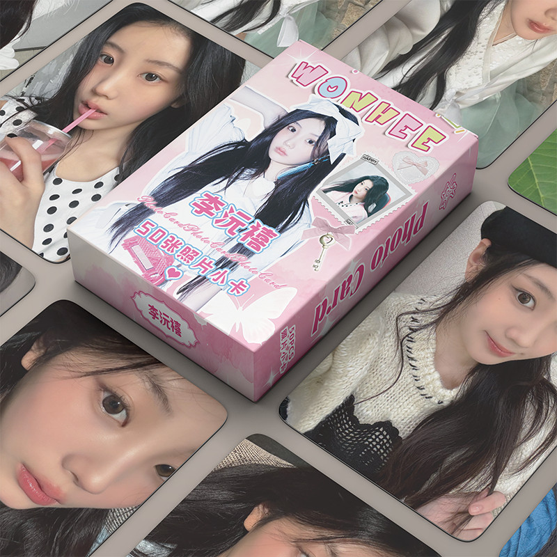 50 Pçs/Caixa ILLIT Wonhee Cartão Holográfico Photocard Laser LOMO KPOP Coleção