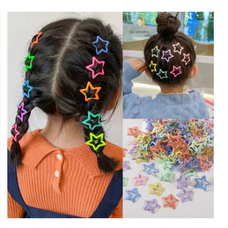 Kit 10/30/50 Peças Grampos De Cabelo Estrela Dopamina Cor Doce Para Mulheres Franja Later…
