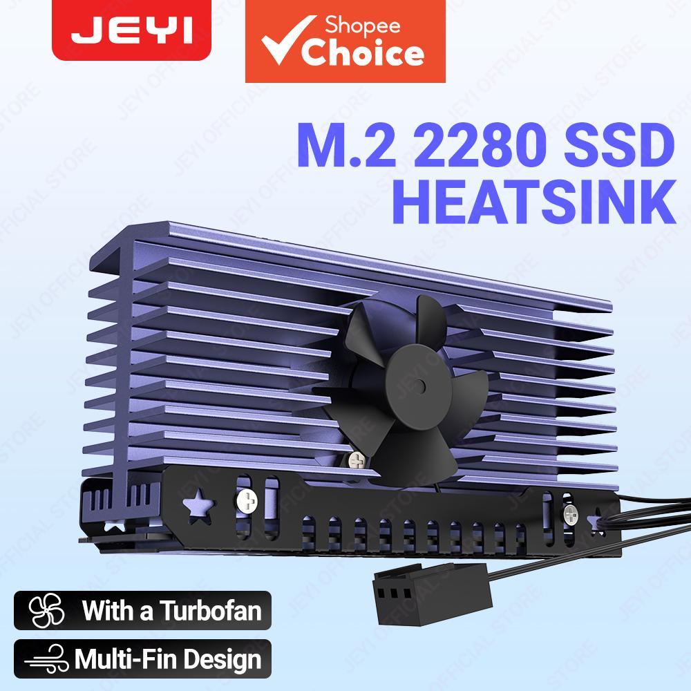  JEYI Dissipador de Calor para SSD M.2 com Ventilador Silencioso, 2280 NVME/NGFF, Radiador de Magnésio e Alumínio,