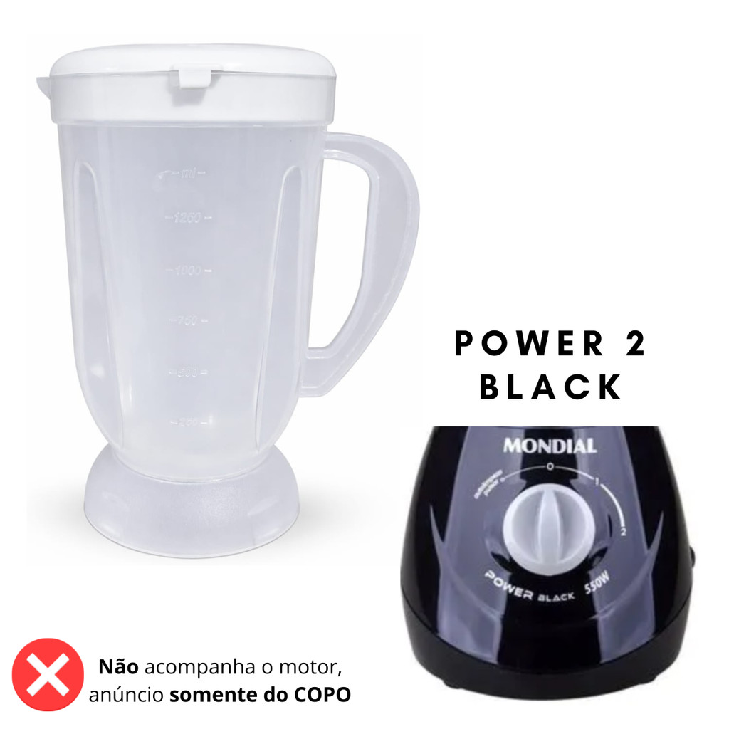 Copo Completo Para Liquidificador Mondial Power 2 Black 1500ml em Oferta na Shopee