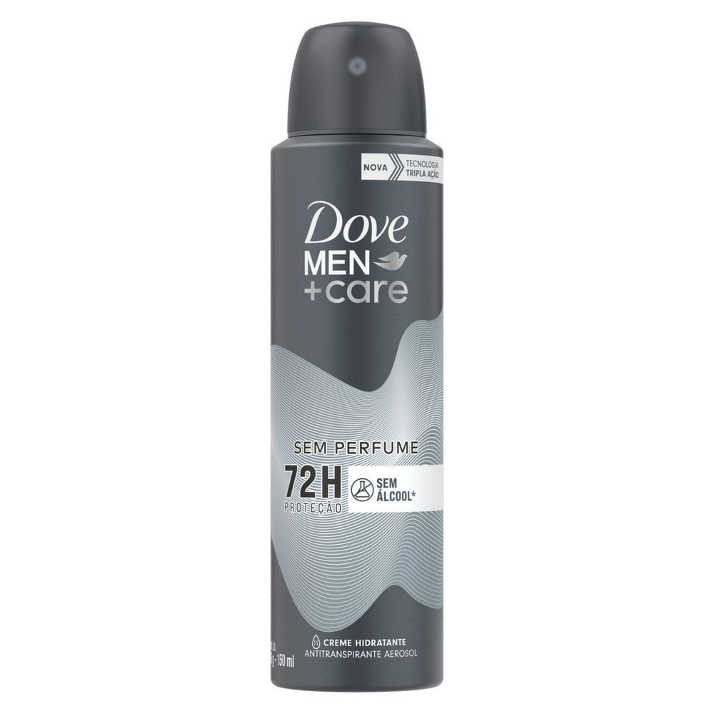 Desodorante Dove Men + Care Sem Perfume Aerosol Antitranspirante 72h com 150ml em Oferta na Shopee