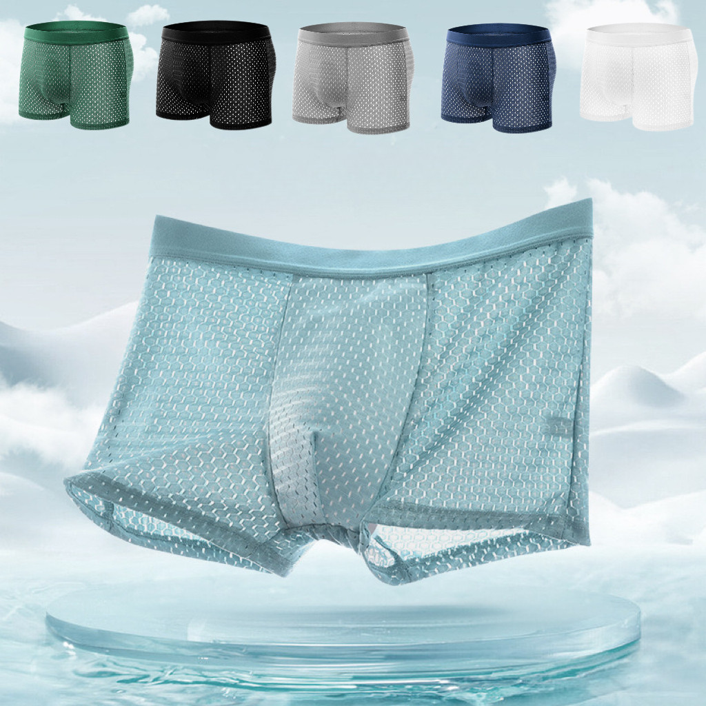 4 pacotes de cuecas Boxer masculinas de verão, roupa íntima masculina, conjunto de roupa íntima de fibra de bambu AA res
