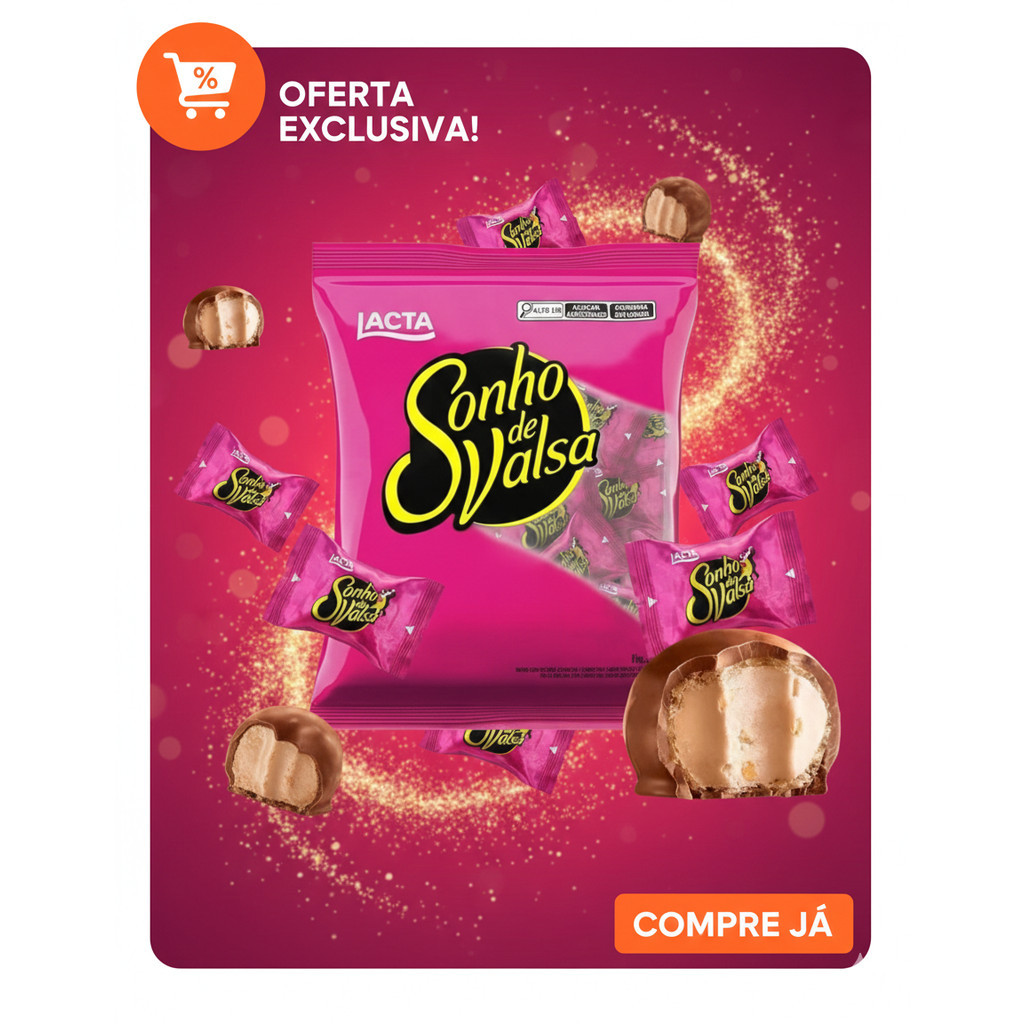 Chocolate Sonho De Valsa Pacote 1Kg Bom Bom 20g - Páscoa/ Lembranças/ Brinde/ Aniversário/ Promoção