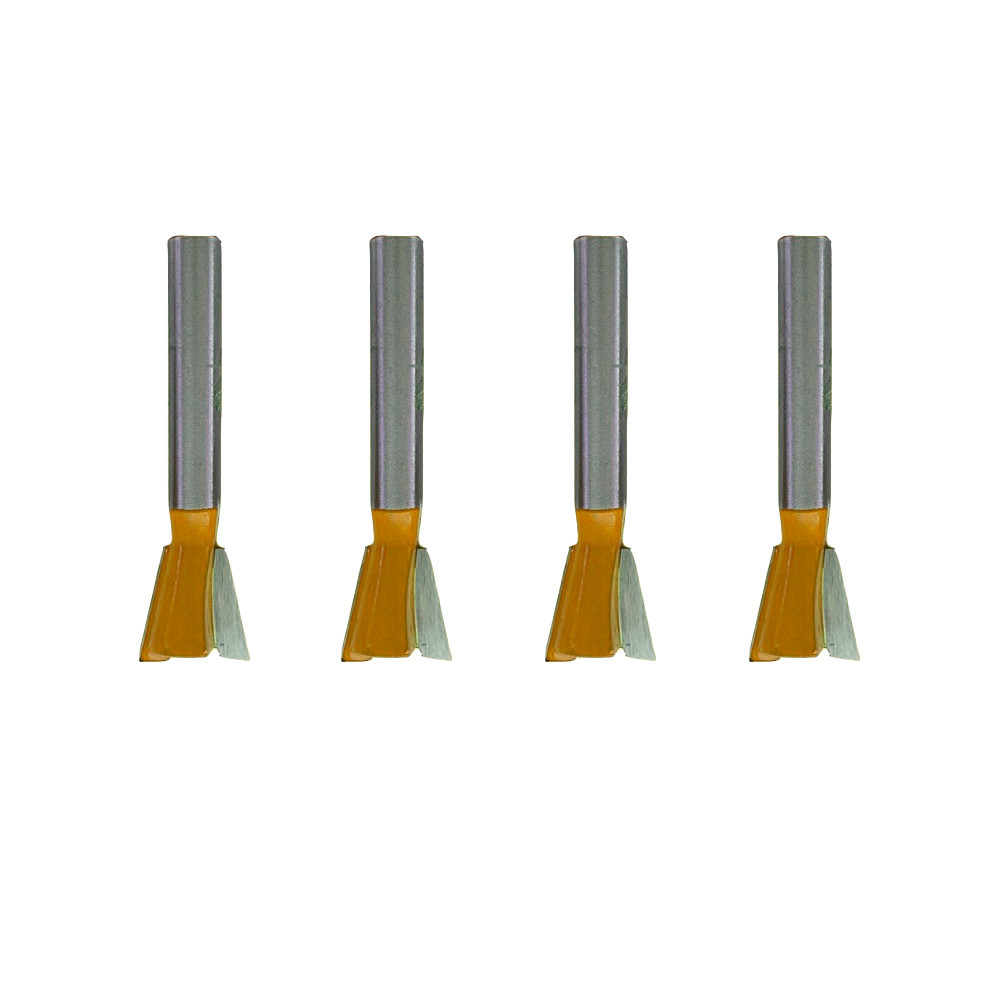 Kit 4 Fresa Tupia Encaixe Rabo De Andorinha 12,7mm Haste 6mm