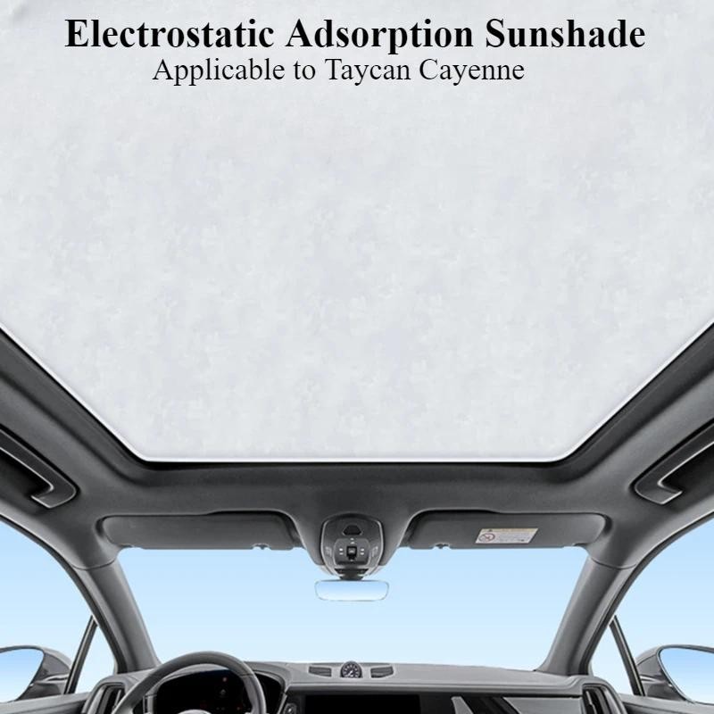 Para Porsche Cayenne Teto Solar Pára-Sol Macan Filme De Isolamento Taycan Protetor Adsorção Eletrostática Viseira Telhad
