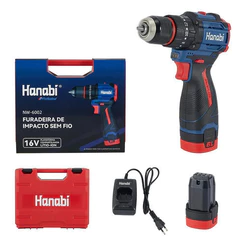 【Hanabi】Furadeira De Impacto Hanabi Linha Profissional Brushless 16v Azul 127/220v 60hz