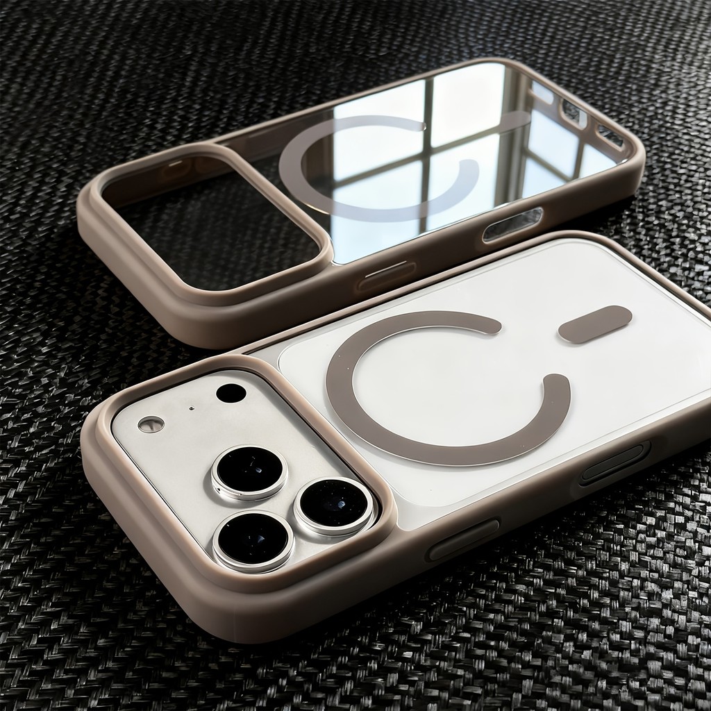 Capa De Telefone-De Carregamento Sem Fio Magnética Transparente De Luxo Compatível Com Iphone 17 Pro Max Air 16 15 14 13