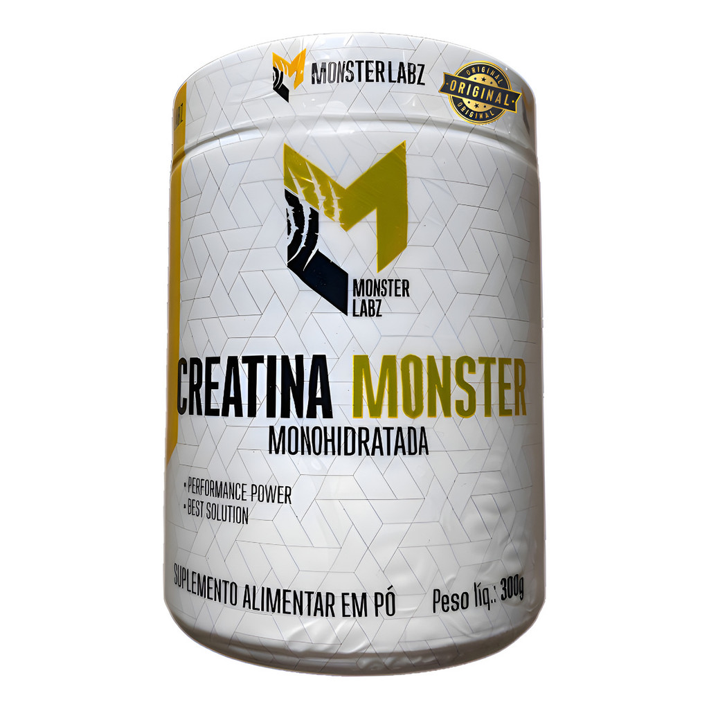 Creatina Monohidratada Monster Labz Pó 300g - Sem Sabor Sem Sabor