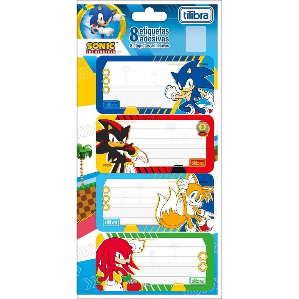 Etiqueta Escolar Adesiva Sonic C/8 etiquetas - Tilibra