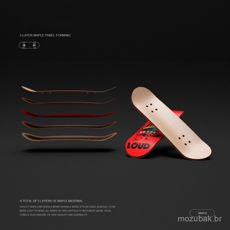 Fingerboard Profissional De Madeira Conjunto Completo De 5 Camadas De Prancha — imagem 2 de 2
