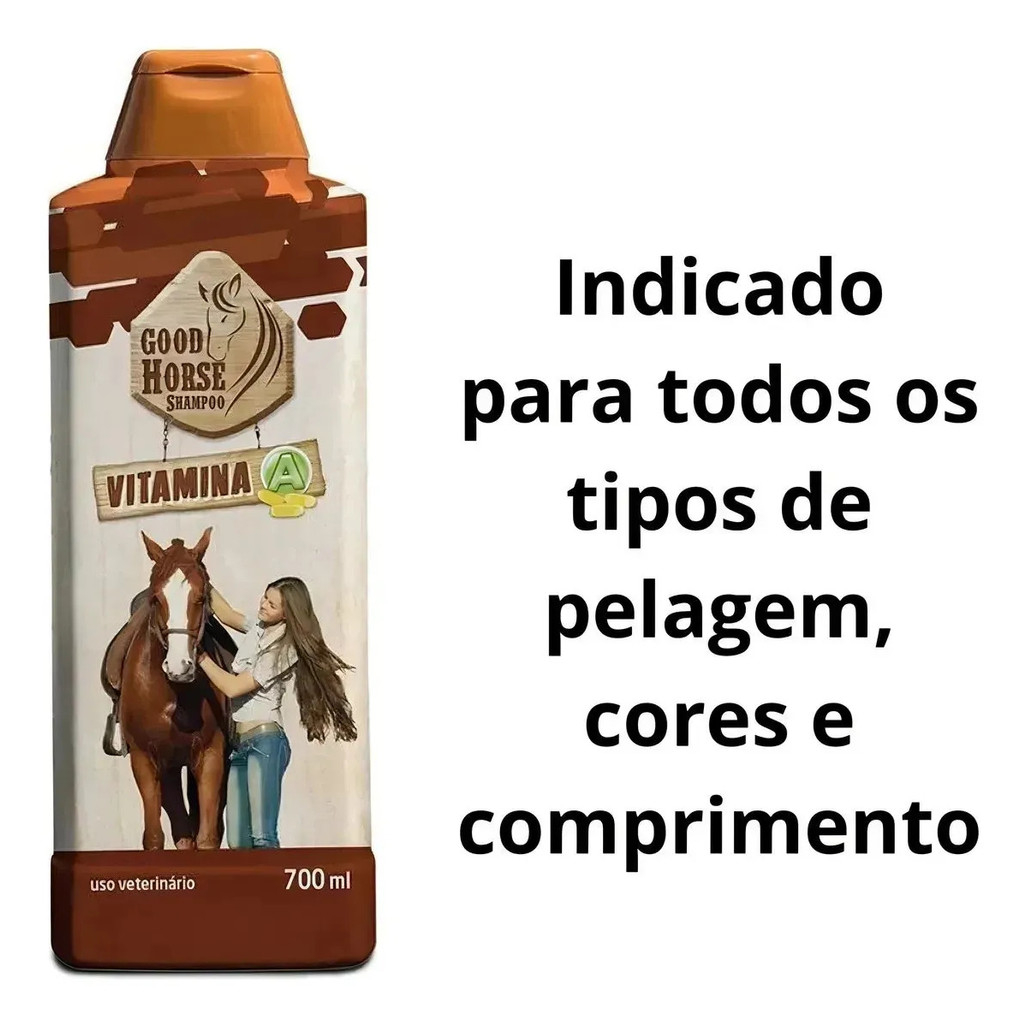 Kit Com 3 Shampoo Vitamina A Procanine Good Horse Com 700 Ml — imagem 2 de 2