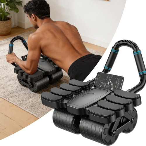 Roda Abdominal Retorno Automático Preto