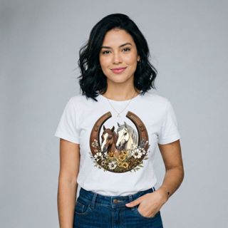 Camiseta Feminina Estilo Country Rodeio cowgirl blusa estampado Boiadeira Sertaneja em Oferta na Shopee