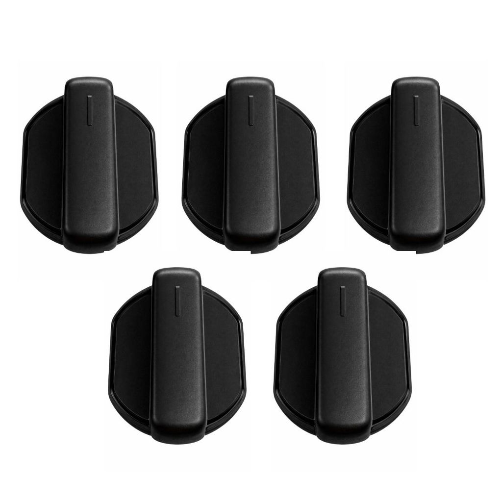 Kit 5 Manípulos Botões Pretos para Cooktop 5 Bocas Mueller Original