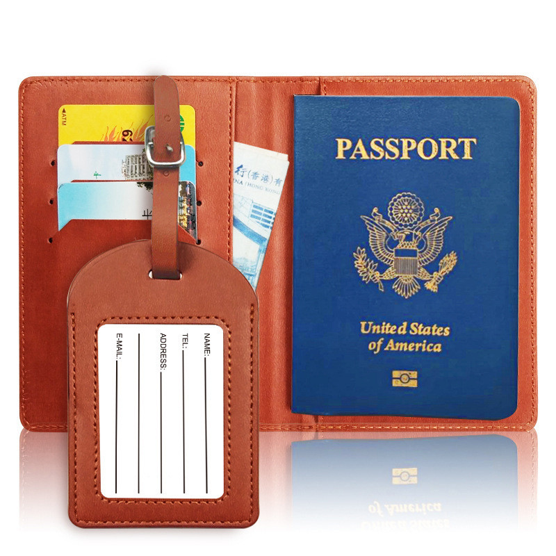 Conjunto de presente de viagem em couro PU, pode ser complementado com capa para passaporte, porta-passaporte, estojo pr