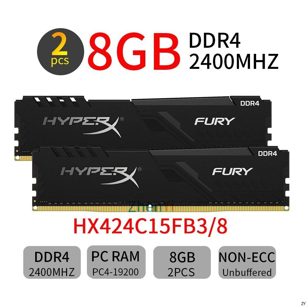Para Kingston HyperX Fúria 16GB kit 2x8gb DDR4 2400MHz HX424C15FB3/8 CL15 Memória RAM