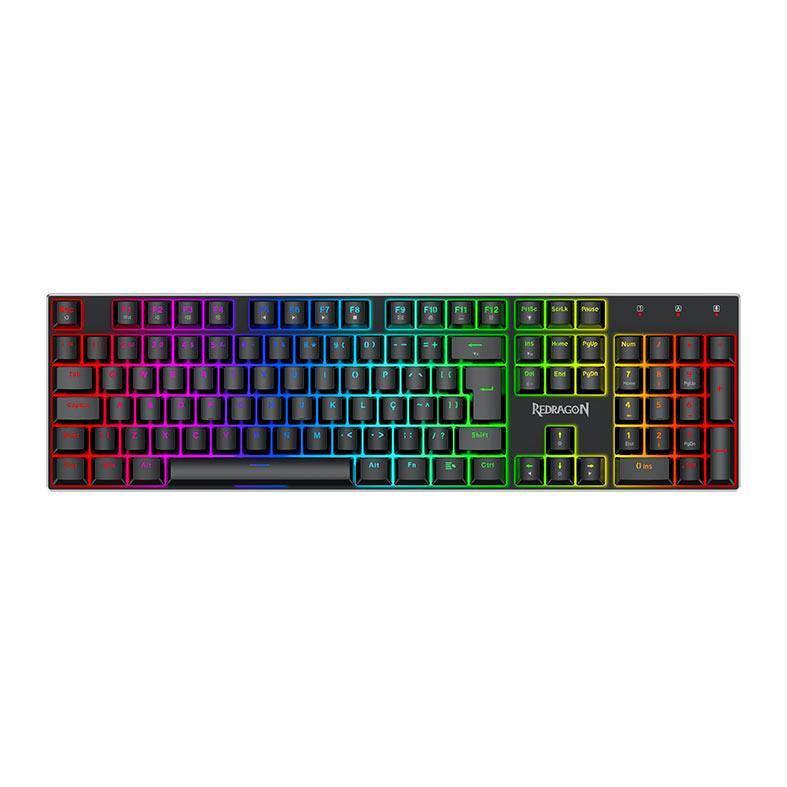 Teclado Magnetico Redragon Dharma RGB Full Size Rapid Trigger ABNT2 Case em Aluminio Preto K556RGB-M