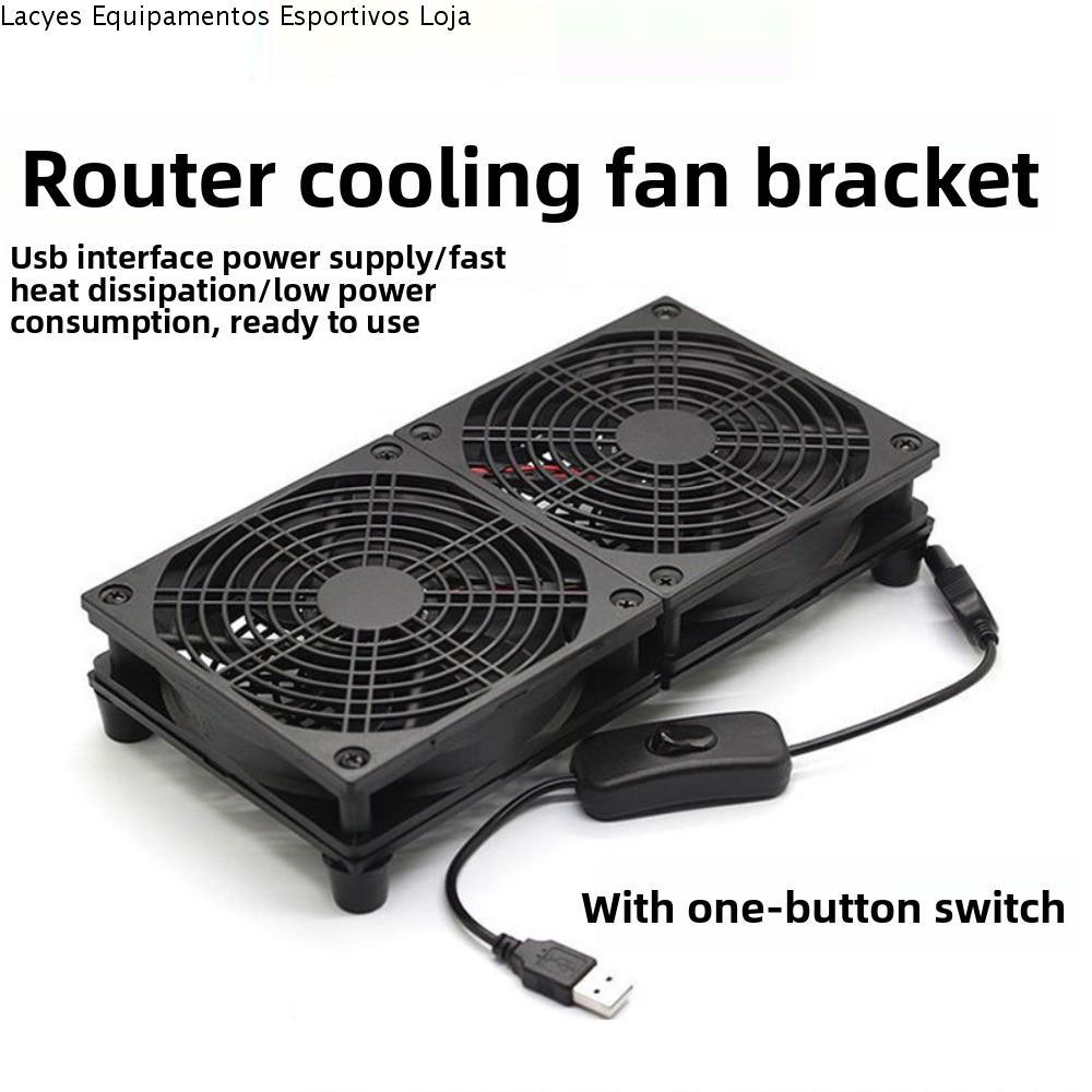 Ventilador De Resfriamento De Roteador LACYES , DC 5V Com Suporte De Interruptor , Rede Protetora De Ventiladores Duplos