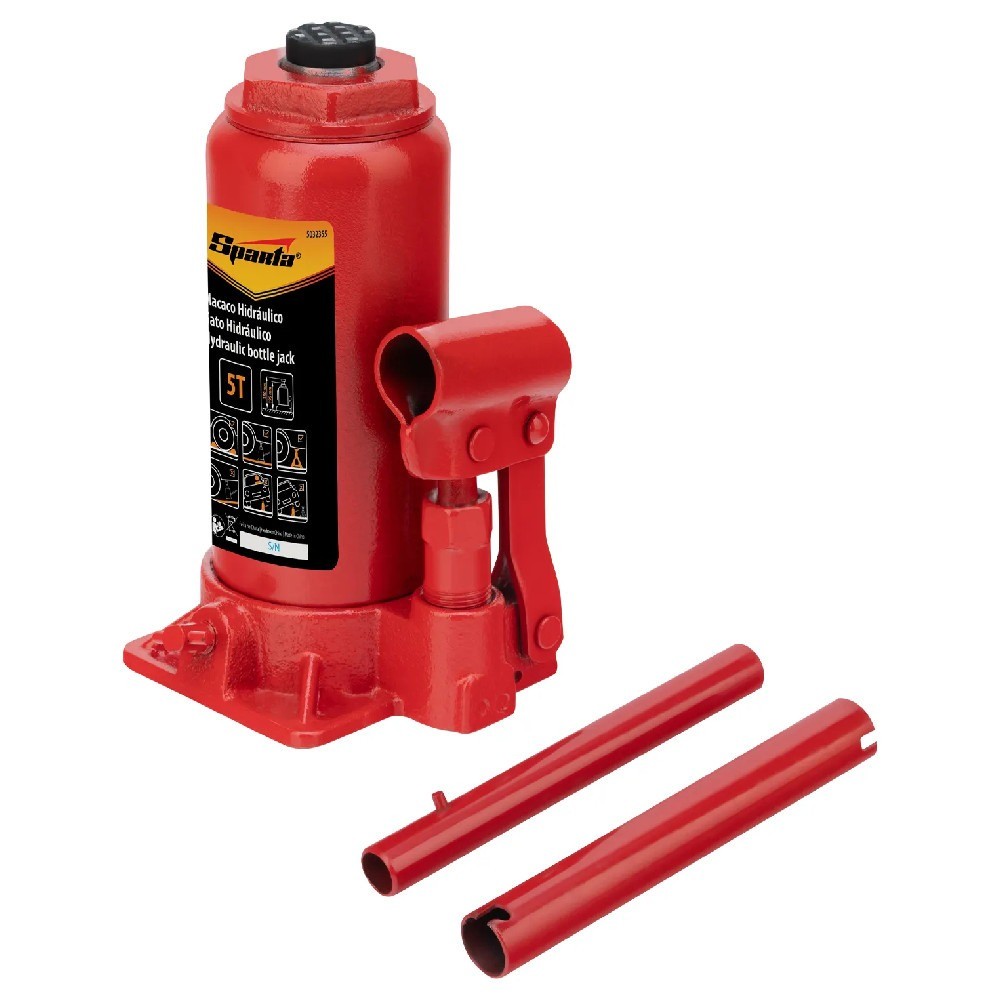 Macaco hidráulico tipo garrafa capacidade 5 toneladas - 5032355 Sparta