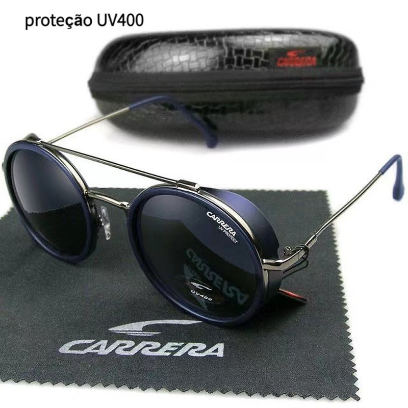Óculos De Sol Redondos Retrô Masculinos E Femininos Com Armação De Metal Proteção UV400