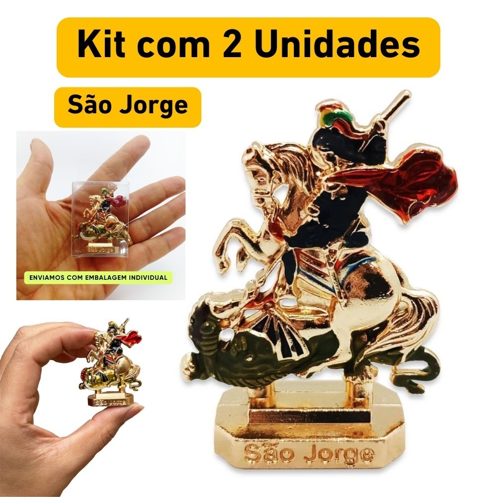 Decoração Casa Carro Miniatura Imagem Santo São Jorge Pacote com 2 Unidades em Oferta na Shopee