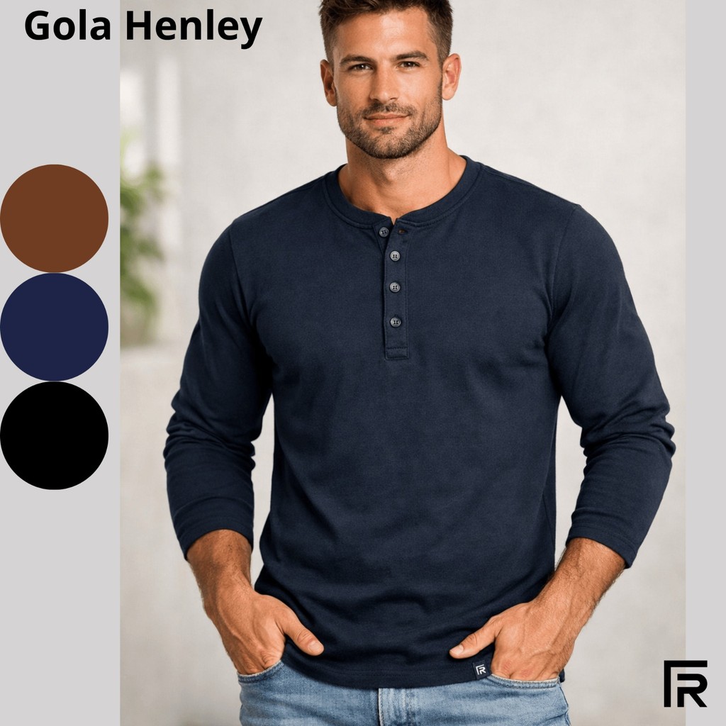 Camisa Blusa Gola Padre Masculina Manga Longa P M G GG 505333-C2
