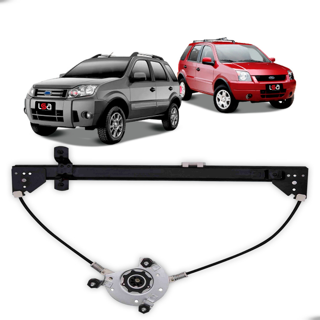 Máquina de Vidro Elétrica Porta Traseira Direita Ford EcoSport 2003-2012 Aço Reforçado Compatível Motor Mabuchi 8 Dentes em Oferta na Shopee