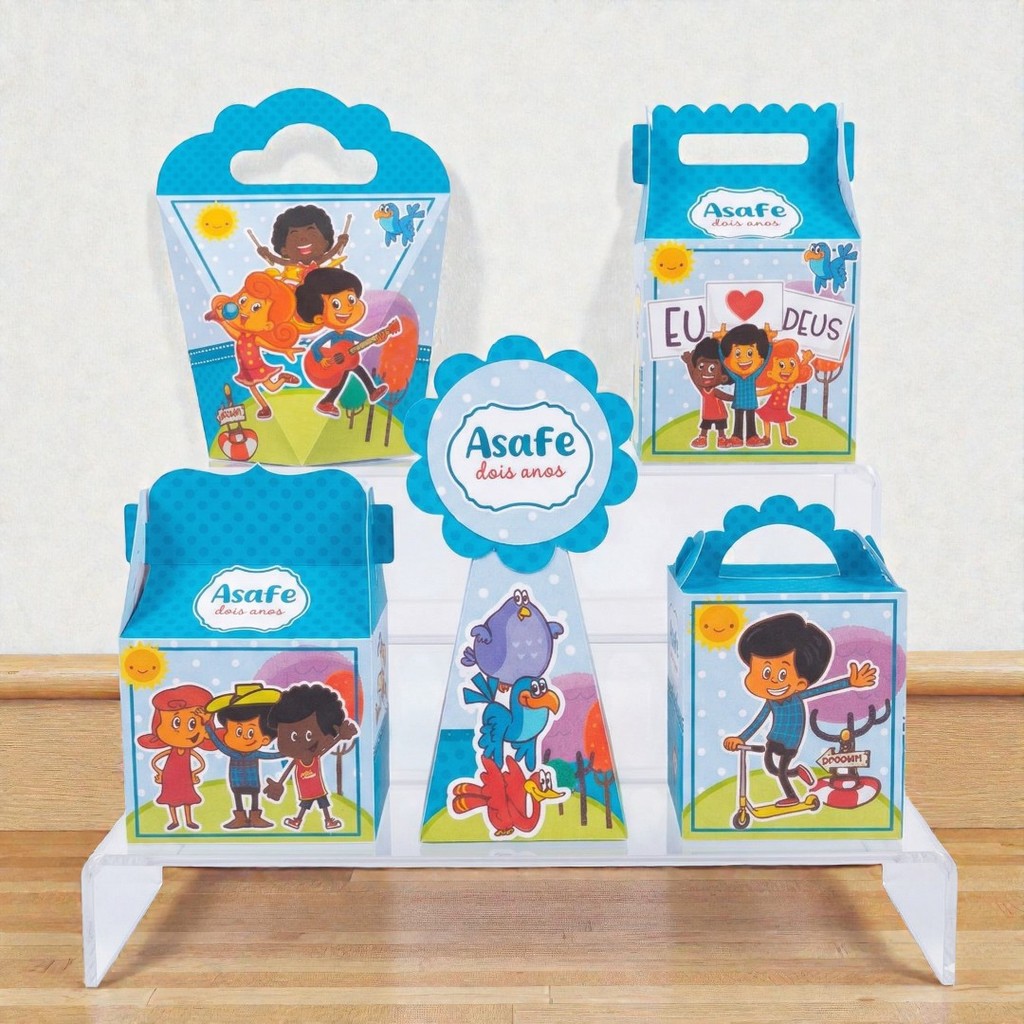 Personalizados 3 PALAVRINHAS AZUL  (PEGUE E MONTE) - kit festa - lembrancinha - aniversario - caixinhas personalizadas