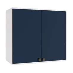 Armário Aéreo Celeste Kappesberg 100% MDF 2 Portas Branco/Azul 80cm