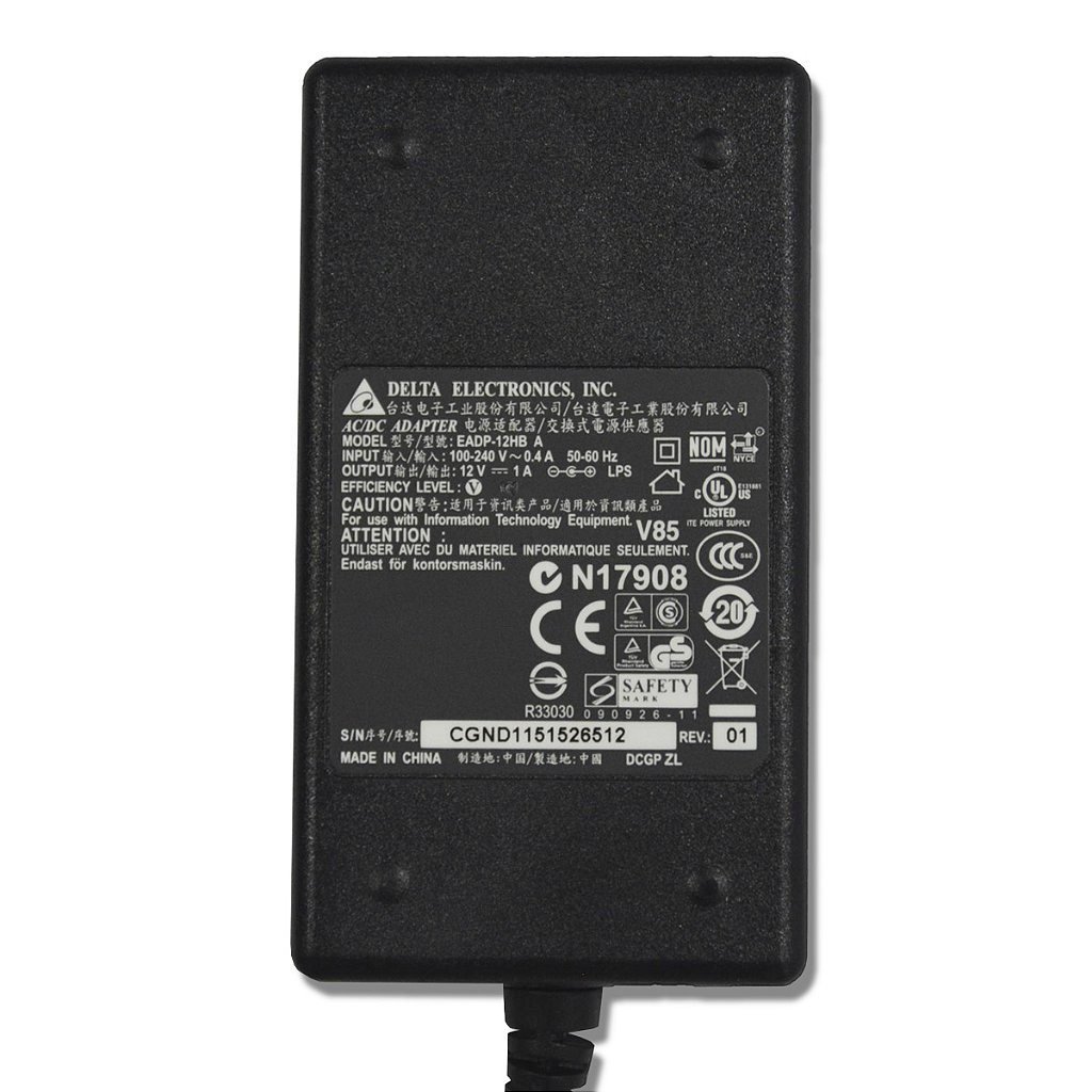 Fonte Carregador Delta SEM CABO e SEM O PLUG adp-12hb 12v 1a P26-4