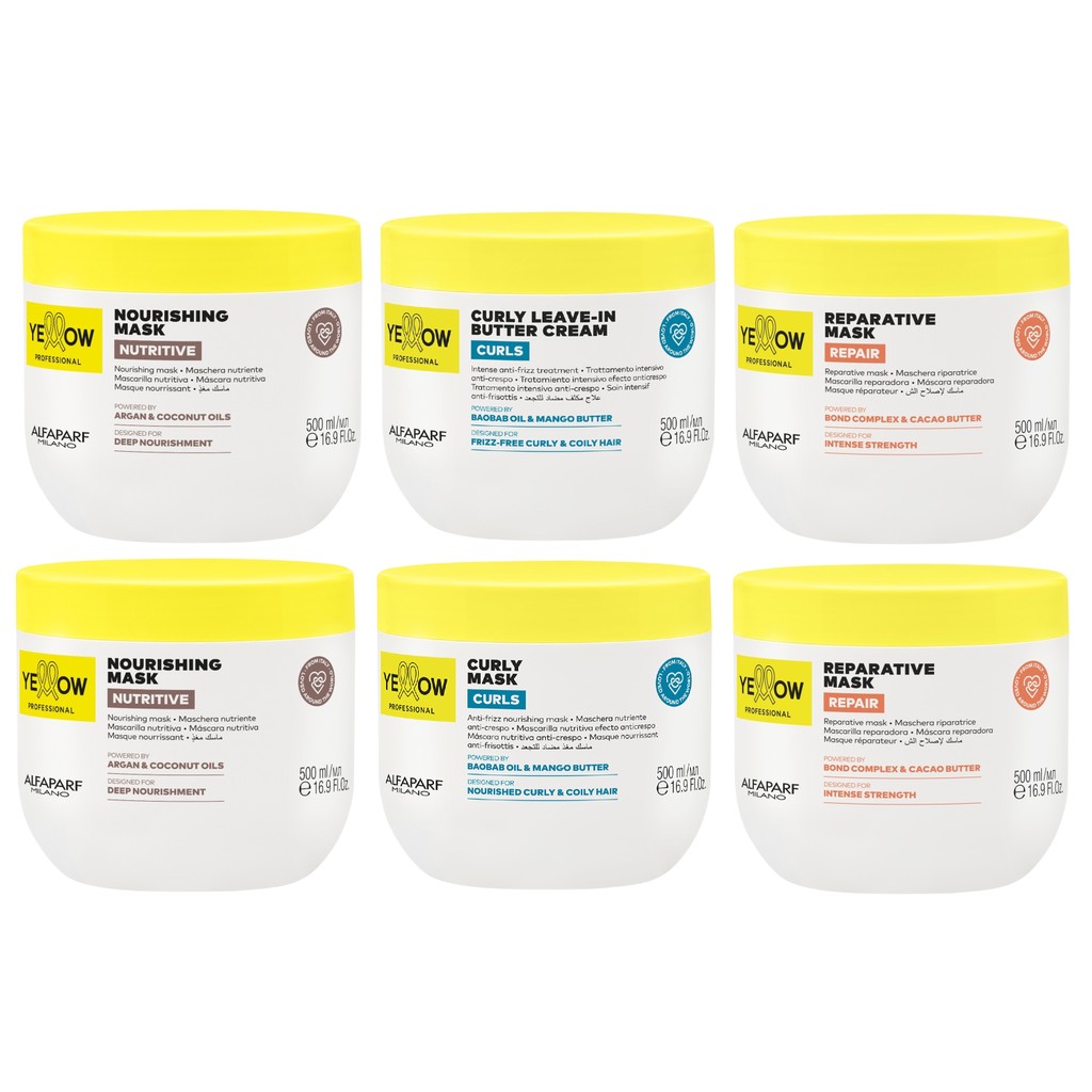 Kit Cronograma Capilar Yellow Máscara 500 ml 6 Produtos