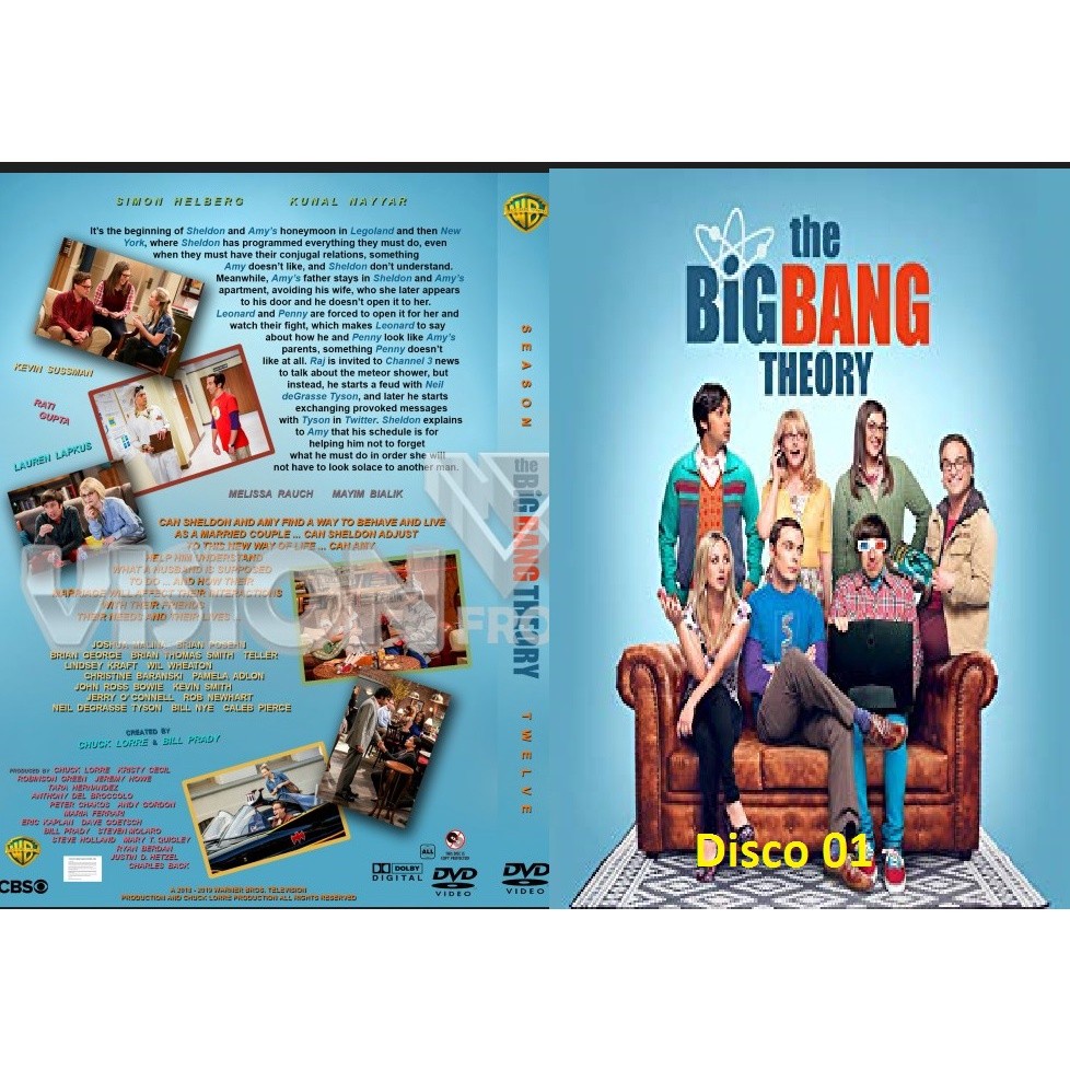Dvd The Big Bang Theory - 12ª Temporada Completa - Legendado ou Dublado - 02 Discos dvd