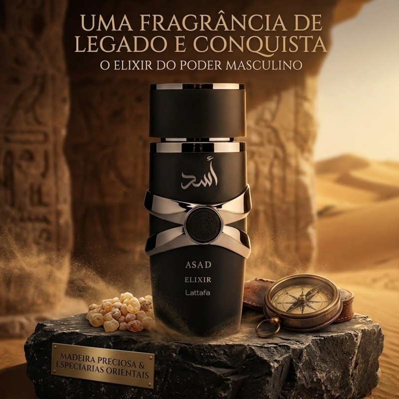 Perfume Masculino Asad Elixir Lattafa 100ml Árabe Poderoso Intenso Melhor Preço — R$ 180,00 em Mercado Livre
