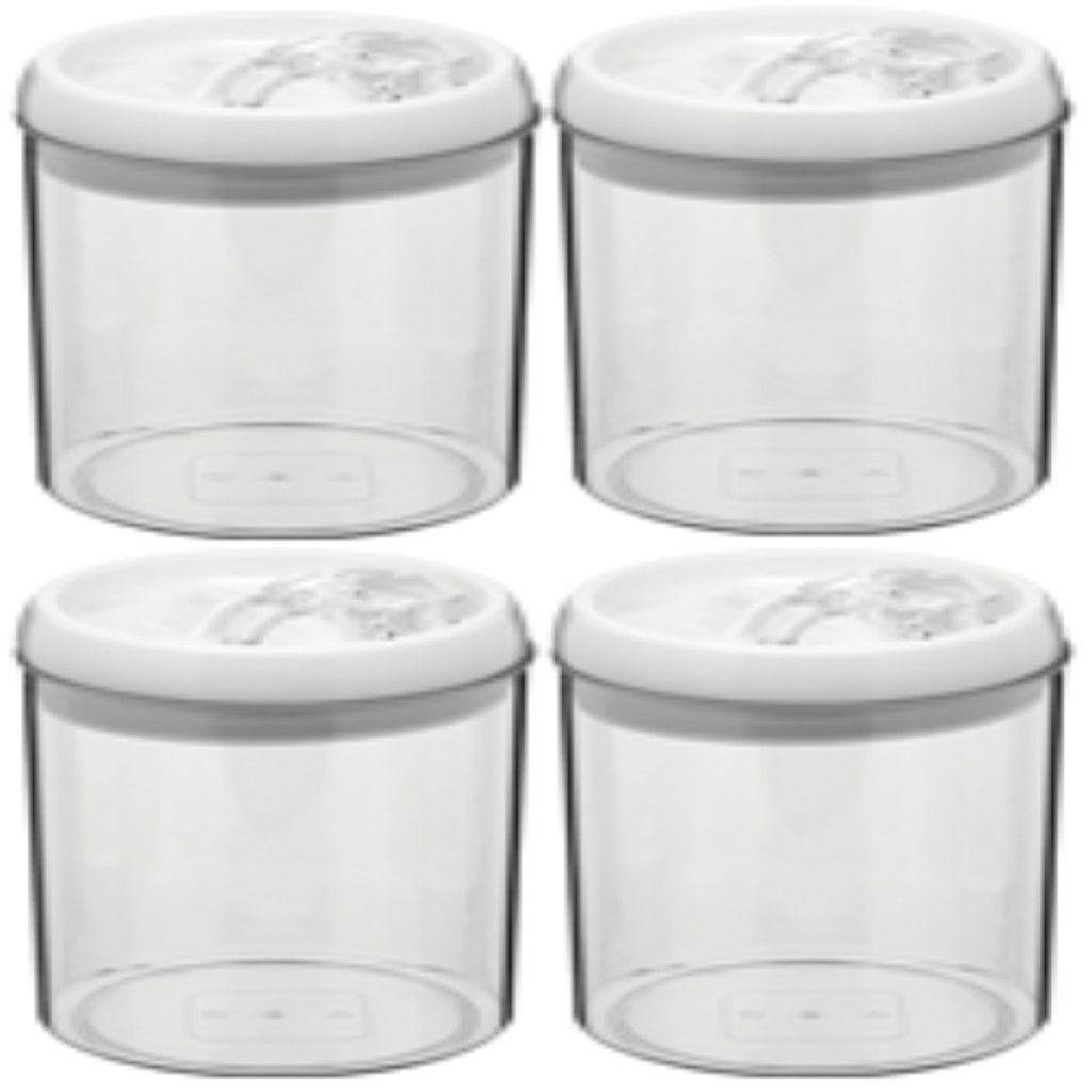 Kit 4 Pote Porta Mantimentos Pratik Hermético Plástico 1,5L 18x12 Transparente